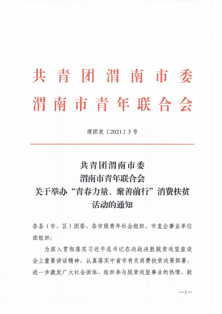 關(guān)于舉辦“青春力量，聚善前行”消費(fèi)扶貧活動(dòng)的通知